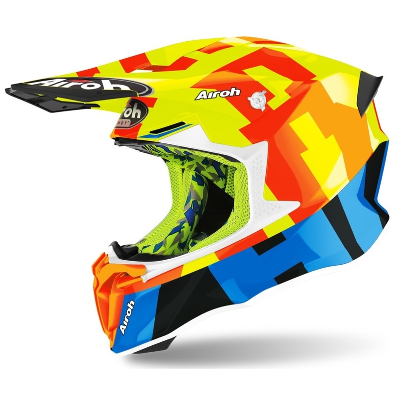 Motokrosová přilba Airoh Twist 2.0 Frame červeno-modro-fluo žlutá