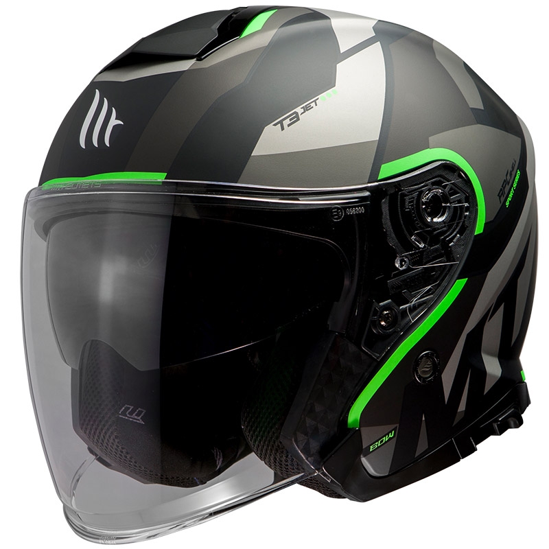 Otevřená přilba na motorku MT Thunder 3 SV Bow černo-šedo-fluo zelená výprodej