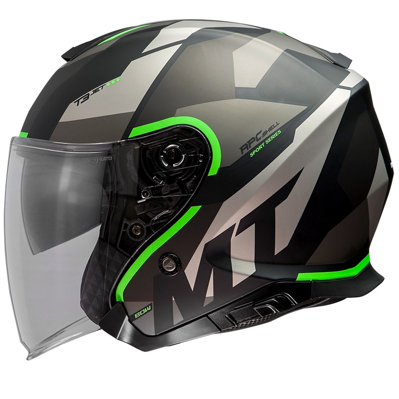 Otevřená přilba na motorku MT Thunder 3 SV Bow černo-šedo-fluo zelená výprodej