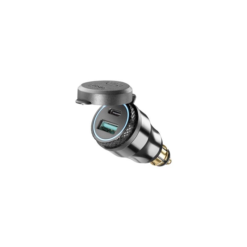DIN adaptér Interphone s 1 x USB a USB-C výstupem pro motocykly