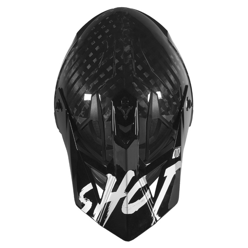 Motokrosová přilba Shot Lite Uni Solid Carbon černo-stříbrná výprodej