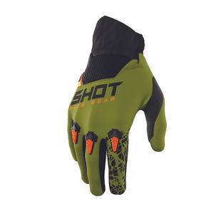 Motokrosové rukavice Shot Devo Storm černo-khaki zelené výprodej
