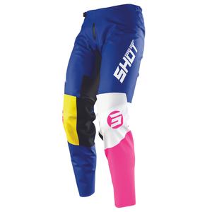 Dětské motokrosové kalhoty Shot Devo Storm modro-žluto-bílo-růžové výprodej
