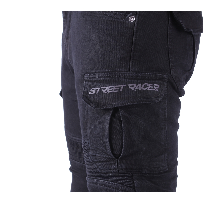 Jeansy na motorku Street Racer Cargo CE černé