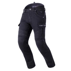 Zkrácené jeansy na motorku Street Racer Cargo CE černé