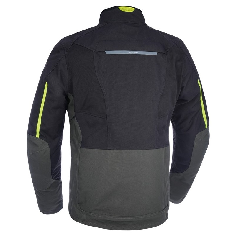 Bunda na motorku Oxford Advanced Hinterland černo-šedo-fluo žlutá