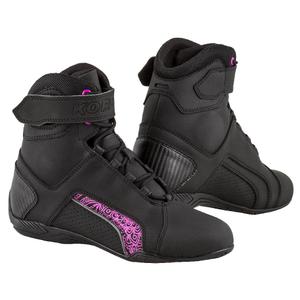 Dámské boty na motorku Kore Velcro 2.0 černo-fialové