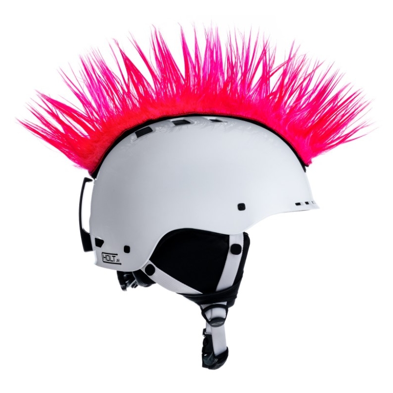Číro na helmu Mohawk růžové