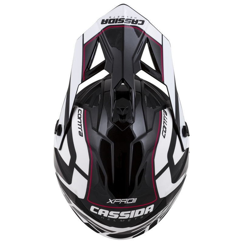Motokrosová přilba Cassida Cross Pro II Contra bílo-červeno-černá