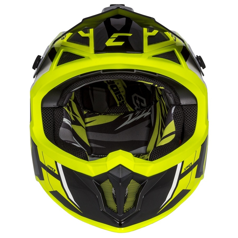 Motokrosová přilba Cassida Cross Pro II Contra fluo žluto-šedo-černá