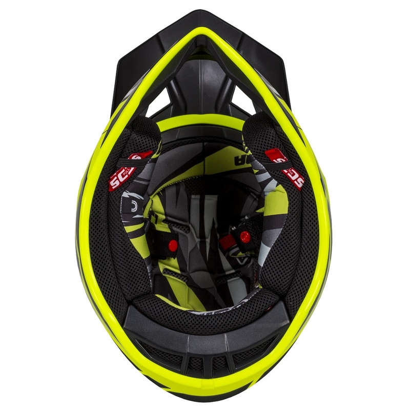 Motokrosová přilba Cassida Cross Pro II Contra fluo žluto-šedo-černá