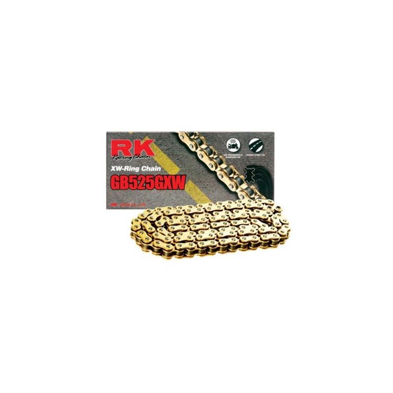Řetěz RK 525 GXW 116 článků XW-kroužky zlatý