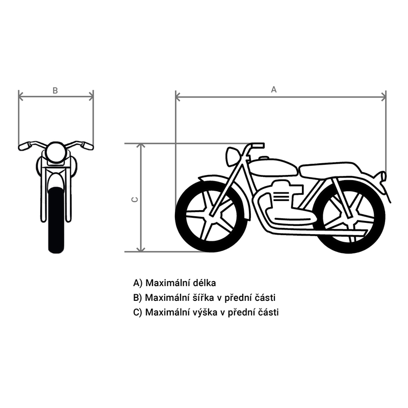 Garážová plachta na motocykl Maxi - II. jakost