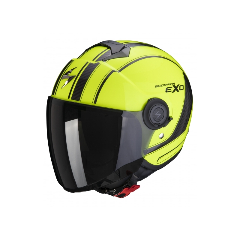 Otevřená přilba na motorku Scorpion EXO-CITY Scoot černo-fluo žlutá