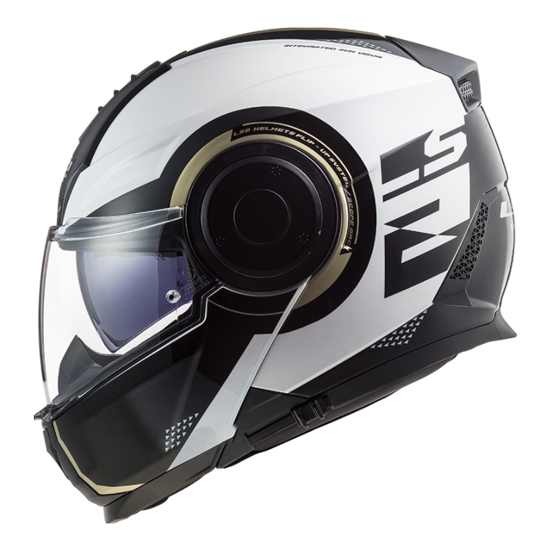Vyklápěcí přilba na motorku LS2 FF902 Scope Arch bílo-černá