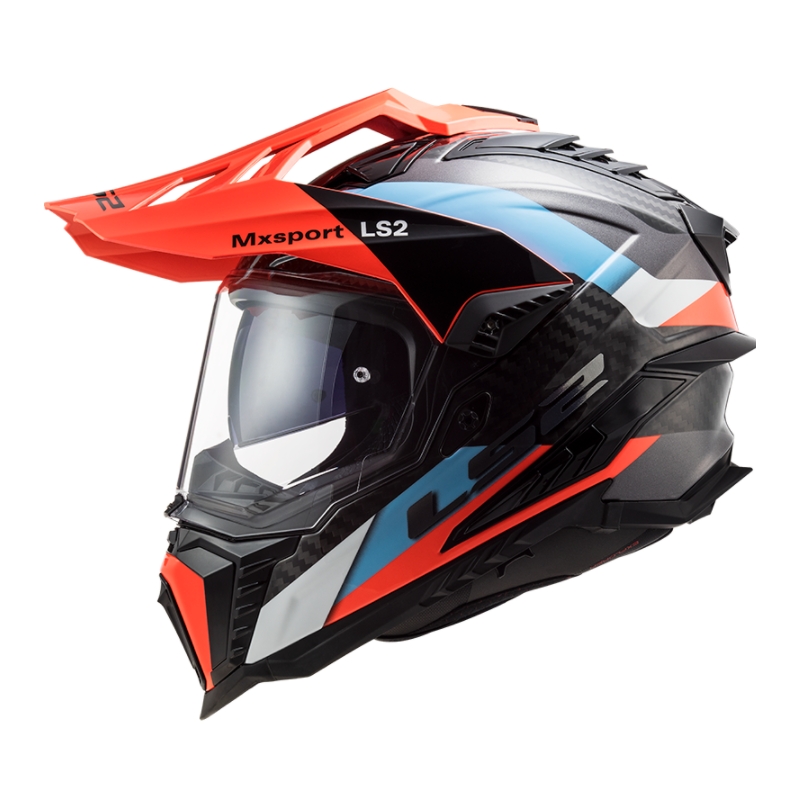 Enduro přilba LS2 MX701 Explorer C Frontier černo-oranžovo-modrá