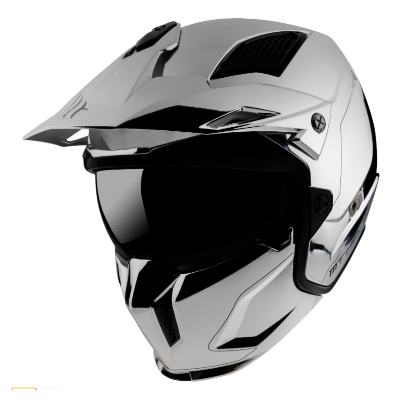 Otevřená přilba s maskou MT Streetfighter SV Chromed stříbrná výprodej