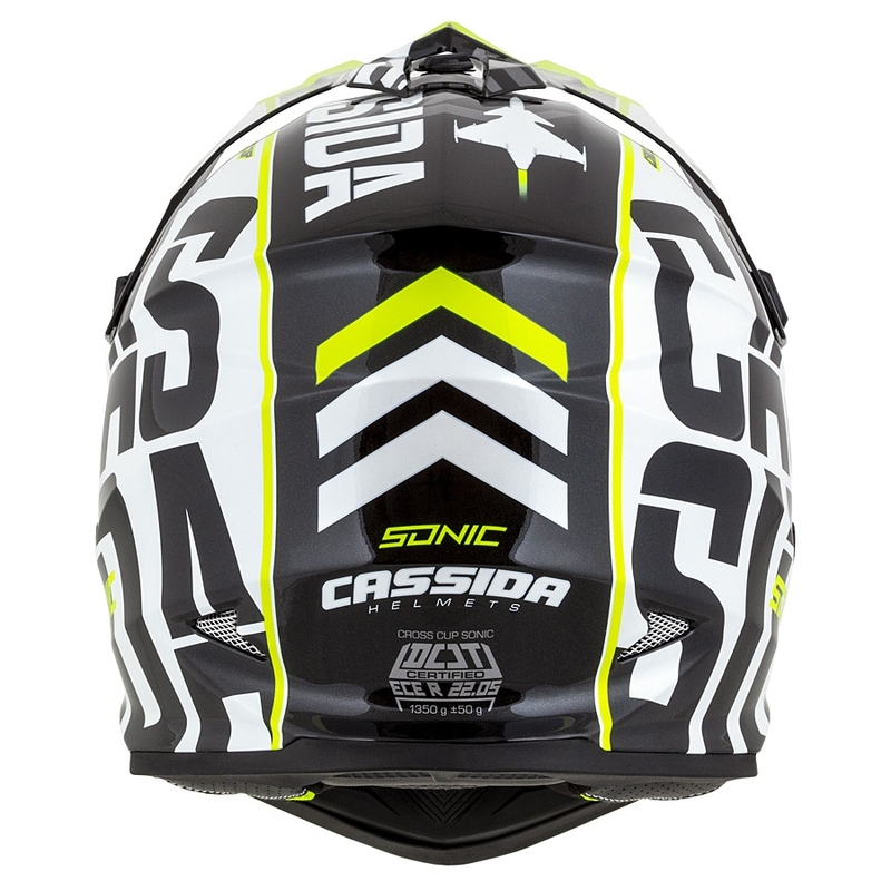 Motokrosová přilba Cassida Cross Cup Sonic černo-bílo-fluo žlutá