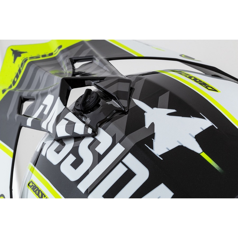 Motokrosová přilba Cassida Cross Cup Sonic černo-bílo-fluo žlutá