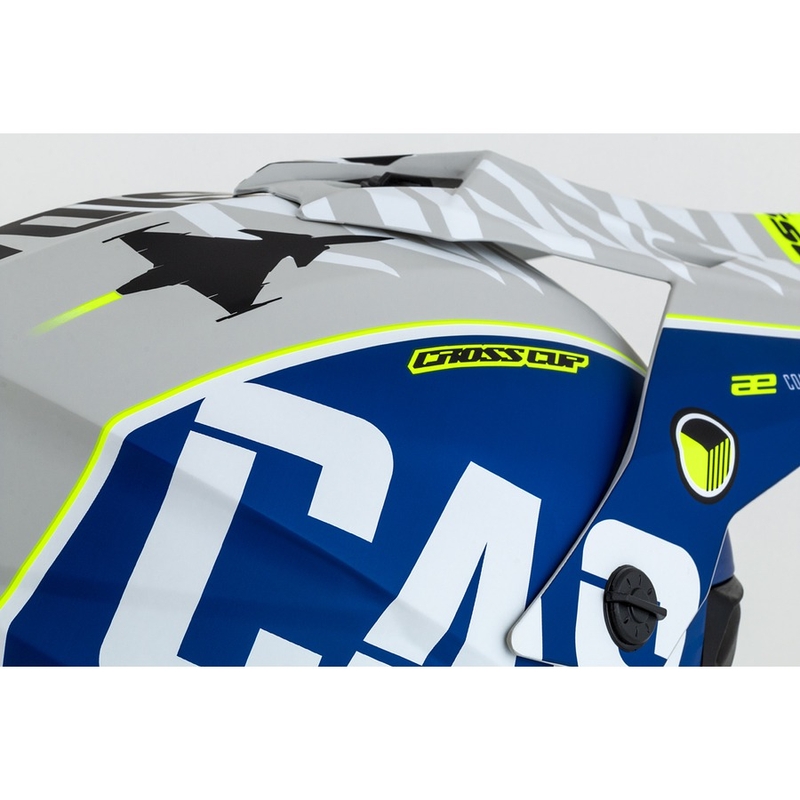 Motokrosová přilba Cassida Cross Cup Sonic fluo žluto-modrá matná