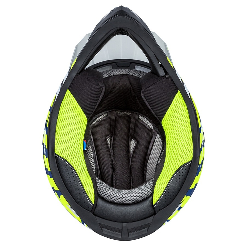 Motokrosová přilba Cassida Cross Cup Sonic fluo žluto-modrá matná