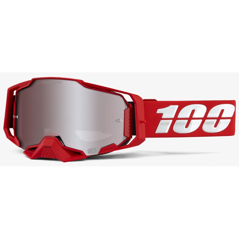 Motokrosové brýle 100% ARMEGA červené (stříbrné plexi)