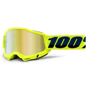 Motokrosové brýle 100% ACCURI 2 fluo žluté (zlaté zrcadlové plexi)