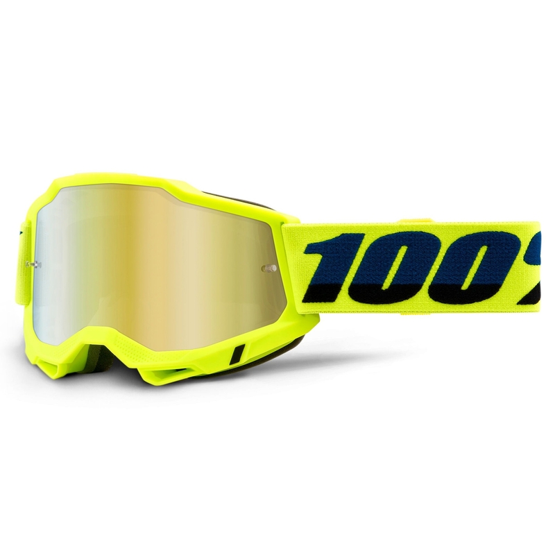 Motokrosové brýle 100% ACCURI 2 fluo žluté (zlaté zrcadlové plexi)