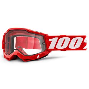 Motokrosové brýle 100% ACCURI 2 červené (dvojité čiré plexi)