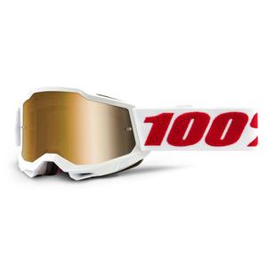 Dětské motokrosové brýle 100% ACCURI 2 bílé (zlaté plexi)