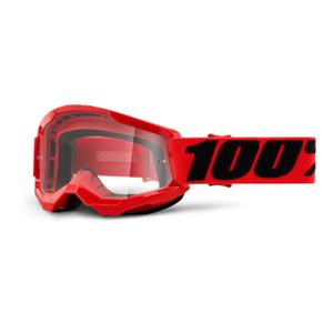Dětské motokrosové brýle 100% Strata 2 červené (čiré plexi)