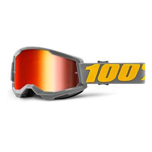 Motokrosové brýle 100% STRATA 2 Izipizi šedé (červené zrcadlové plexi)