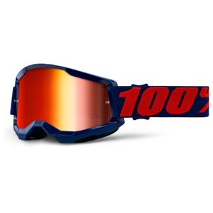 Motokrosové brýle 100% STRATA 2 Masego modré (červené zrcadlové plexi)