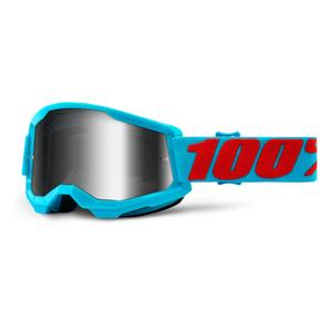 Motokrosové brýle 100% STRATA 2 Summit modré (stříbrné zrcadlové plexi)