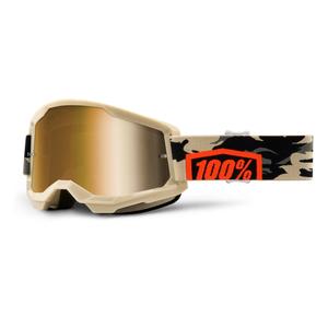Motokrosové brýle 100% STRATA 2 Kombat - True béžové (zlaté plexi)