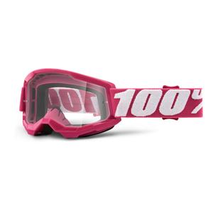 Dětské motokrosové brýle 100% STRATA 2 růžové (čiré plexi)