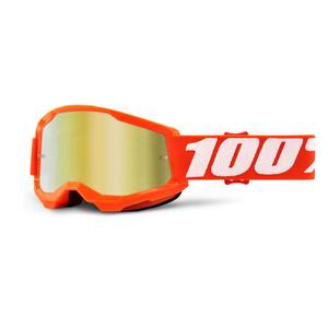 Dětské motokrosové brýle 100% STRATA 2 oranžové (zlaté zrcadlové plexi)
