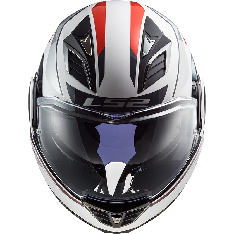 Překlápěcí přilba na motorku LS2 FF900 Valiant II Hub bílo-stříbrná