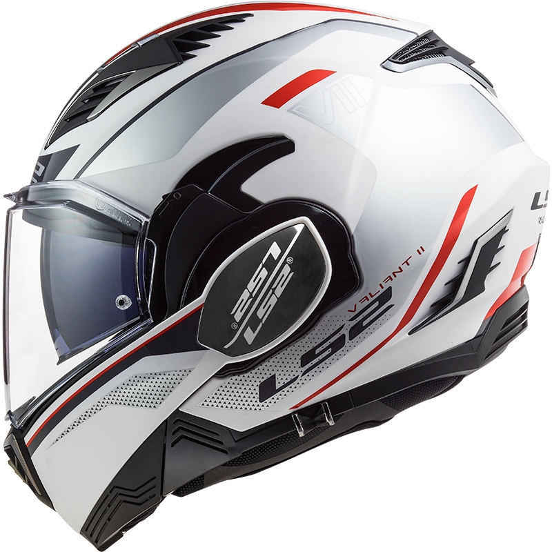 Překlápěcí přilba na motorku LS2 FF900 Valiant II Hub bílo-stříbrná