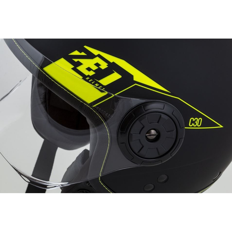 Otevřená přilba na motorku ZED C30 černo-fluo žlutá matná