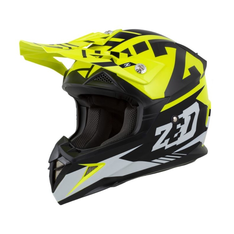 Motokrosová přilba ZED X1.9 černo-bílo-fluo žlutá