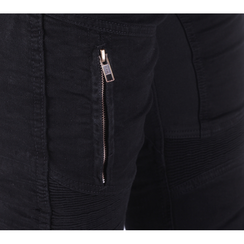 Prodloužené jeansy na motorku Street Racer Stretch II CE černé