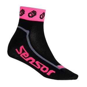 Ponožky Sensor Race Lite Small Hands černo-fluo růžové výprodej