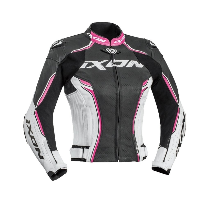 Dámská bunda na motorku IXON Vortex černo-bílo-růžová výprodej