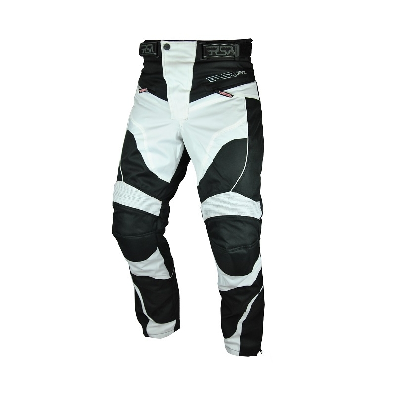 Moto kalhoty RSA Devil pánské bílé výprodej