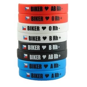 Moto náramek Biker s krevní skupinou AB RH-