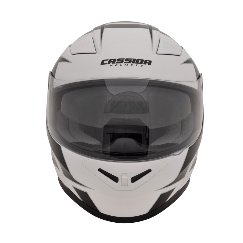 Přilba na motorku Cassida Evo černo-šedo-bílo stříbrná