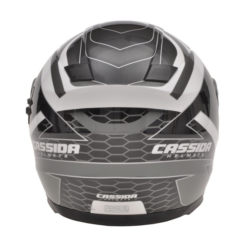 Přilba na motorku Cassida Evo černo-šedo-bílo stříbrná