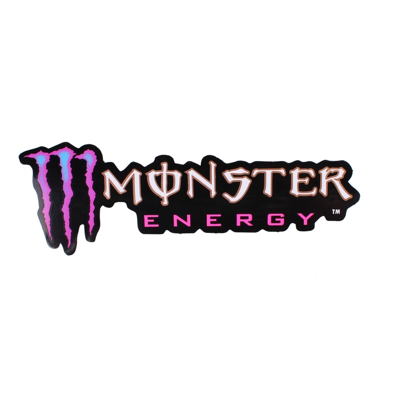 Nálepka Monster Energy 2 modro-růžová