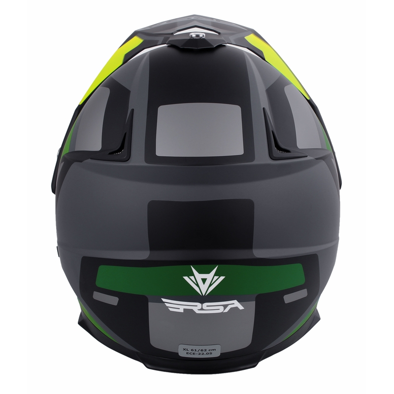 Enduro přilba RSA MX-01 EVO černo-šedo-fluo zelená
